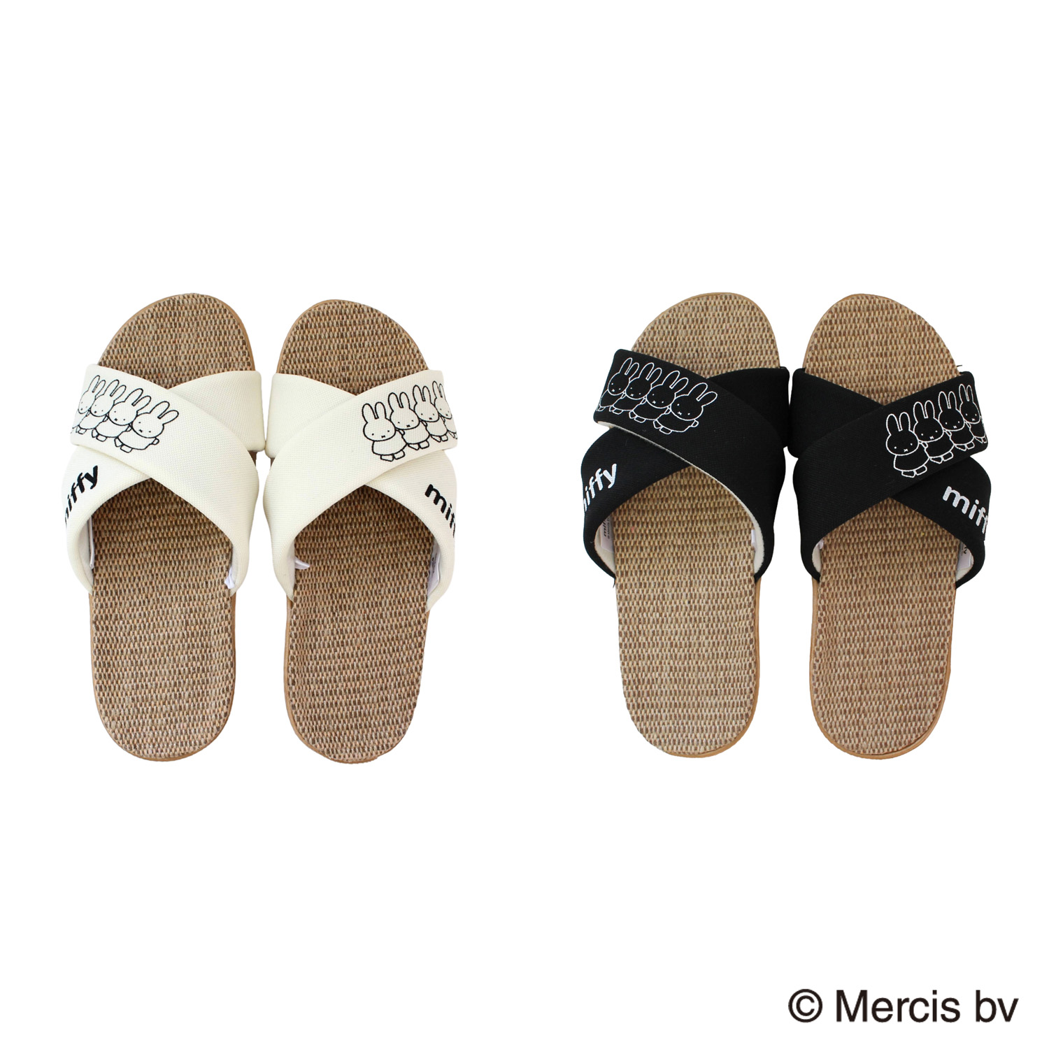スリッパ ミッフィー 洗える 夏用 ジュート混 ルームシューズ クロスバンド 春 夏 かわいい レディース ルームスリッパ 室内