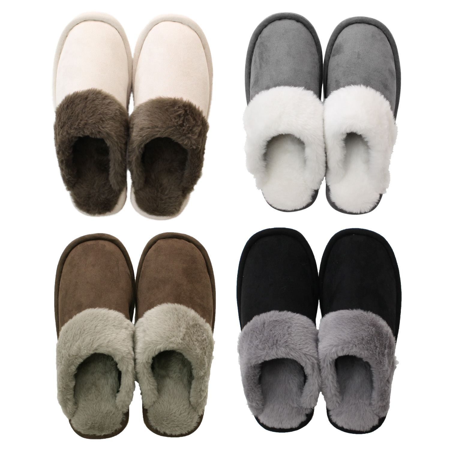 スリッパ 冬 エコファー ルームシューズ 暖かい 冬用 ボア カフス ファー ルームシューズ オフィス 学校 レディース メンズ M L 1足 2足